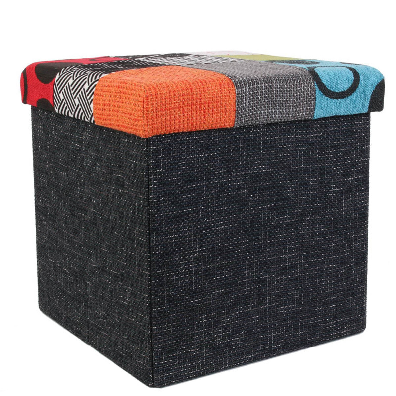 Pouf Coffre Pliable Motif Patchwork Pouf Coffre Pliable Motif Patchwork