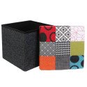 Pouf Coffre Pliable Motif Patchwork