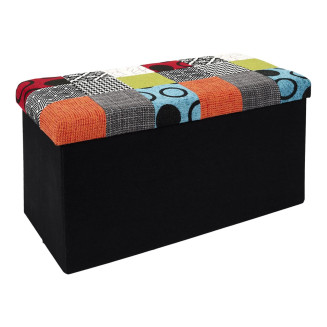Banc Coffre Pliable Motif Patchwork