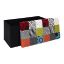 Banc Coffre Pliable Motif Patchwork