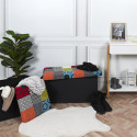 Banc Coffre Pliable Motif Patchwork