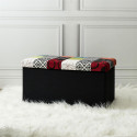 Banc Coffre Pliable Motif Patchwork