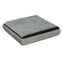 Pouf Coffre Pliable en Velours Côtelé Gris