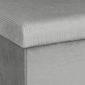 Pouf Coffre Pliable en Velours Côtelé Gris