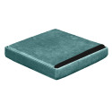 Pouf Coffre Pliable en Velours Côtelé Bleu Canard