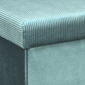 Pouf Coffre Pliable en Velours Côtelé Bleu Canard