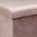 Pouf Coffre Pliable en Velours Côtelé Rose