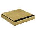 Pouf Coffre Pliable en Velours Côtelé Jaune Moutarde