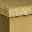 Pouf Coffre Pliable en Velours Côtelé Jaune Moutarde