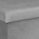 Banc Coffre Pliable en Velours Côtelé Gris