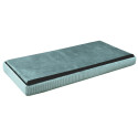 Banc Coffre Pliable en Velours Côtelé Bleu Canard