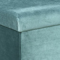 Banc Coffre Pliable en Velours Côtelé Bleu Canard
