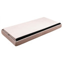 Banc Coffre Pliable en Velours Côtelé Rose