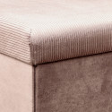 Banc Coffre Pliable en Velours Côtelé Rose