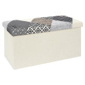 Banc Coffre Pliable Motif Patchwork Gris