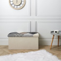 Banc Coffre Pliable Motif Patchwork Gris