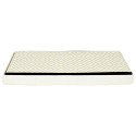 Banc Coffre Pliable Tressé Motif Géométrique Blanc et Beige