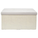 Banc Coffre Pliable Tressé Motif Géométrique Gris et Beige