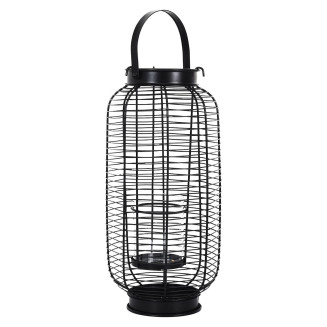 Lanterne en Métal Filaire Noir H42,5cm