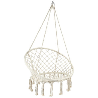 Balancelle Bohème en Macramé Beige