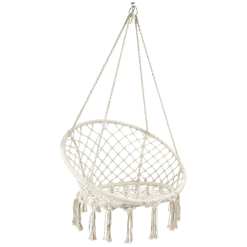 Balancelle Bohème en Macramé Beige