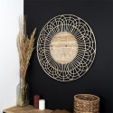 Horloge Murale Bohème Rosace Ajourée en Rotin Ø70cm