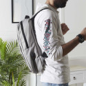 Sac à Dos Compact Multi-rangements Gris avec Raccord USB