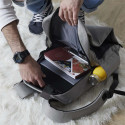 Sac à Dos Compact Multi-rangements Gris avec Raccord USB