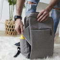 Sac à Dos Compact Multi-rangements Gris avec Raccord USB