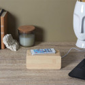 Réveil 2-en-1 Chargeur à Induction Effet Bois Clair