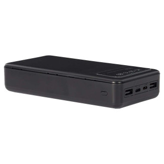 Batterie de Secours Externe 30000mAh Noire avec Lampe LED
