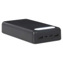Batterie de Secours Externe 30000mAh Noire avec Lampe LED