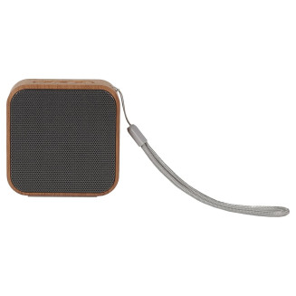 Enceinte sans Fil 3W Coloris Gris et Aspect Bois avec Dragonne