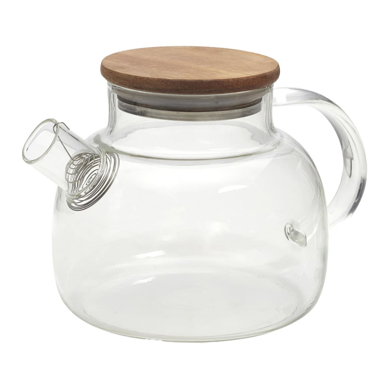 Théière 90cL en Verre et Acacia Massif avec Filtre Théière 90cL en Verre et Acacia Massif avec Filtre