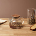 Théière 90cL en Verre et Acacia Massif avec Filtre