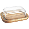 Beurrier en Verre et Acacia Massif 19x14cm