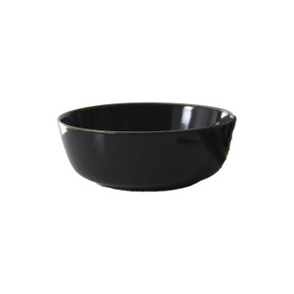 Saladier en Grès Noir Liseré Doré Ø25cm