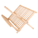Egouttoir à Vaisselle Pliable en Bambou Naturel