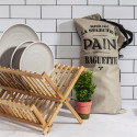 Egouttoir à Vaisselle Pliable en Bambou Naturel