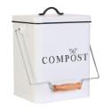 Poubelle de Compostage 5L en Acier Inoxydable Blanc