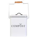 Poubelle de Compostage 5L en Acier Inoxydable Blanc