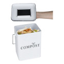 Poubelle de Compostage 5L en Acier Inoxydable Blanc