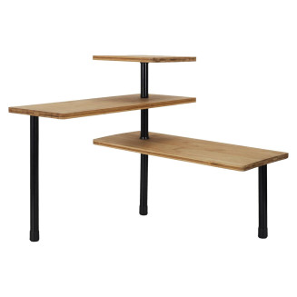 Etagère d'Angle Modulable 3 Niveaux en Bambou