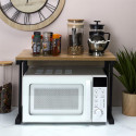 Organisateur pour Micro-Ondes Métal Noir et Aspect Bois