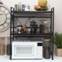 Organisateur pour Micro-Ondes Modulable en Métal Noir