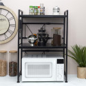 Organisateur pour Micro-Ondes Modulable en Métal Noir