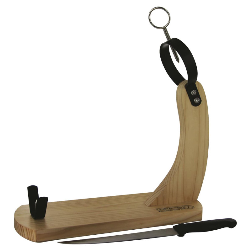 Support à Jambon en Bois avec Couteau Inox Inclus