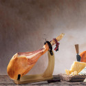 Support à Jambon en Bois avec Couteau Inox Inclus