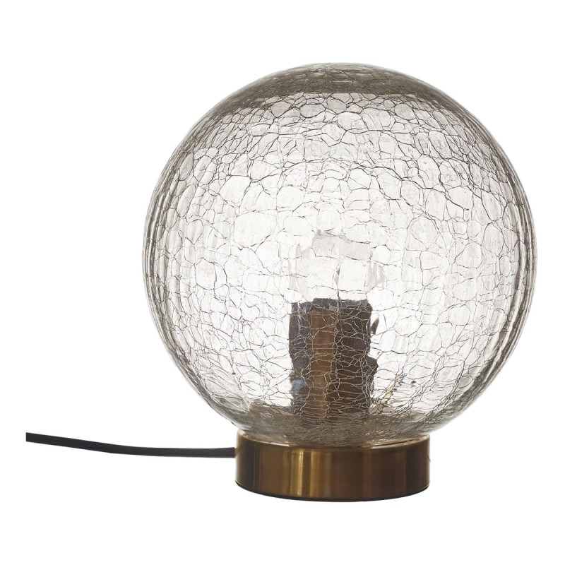 Lampe à Poser Boule en Verre Ciselé Socle Doré Ø20cm Lampe à Poser Boule en Verre Ciselé Socle Doré Ø20cm