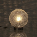 Lampe à Poser Boule en Verre Ciselé Socle Doré Ø20cm